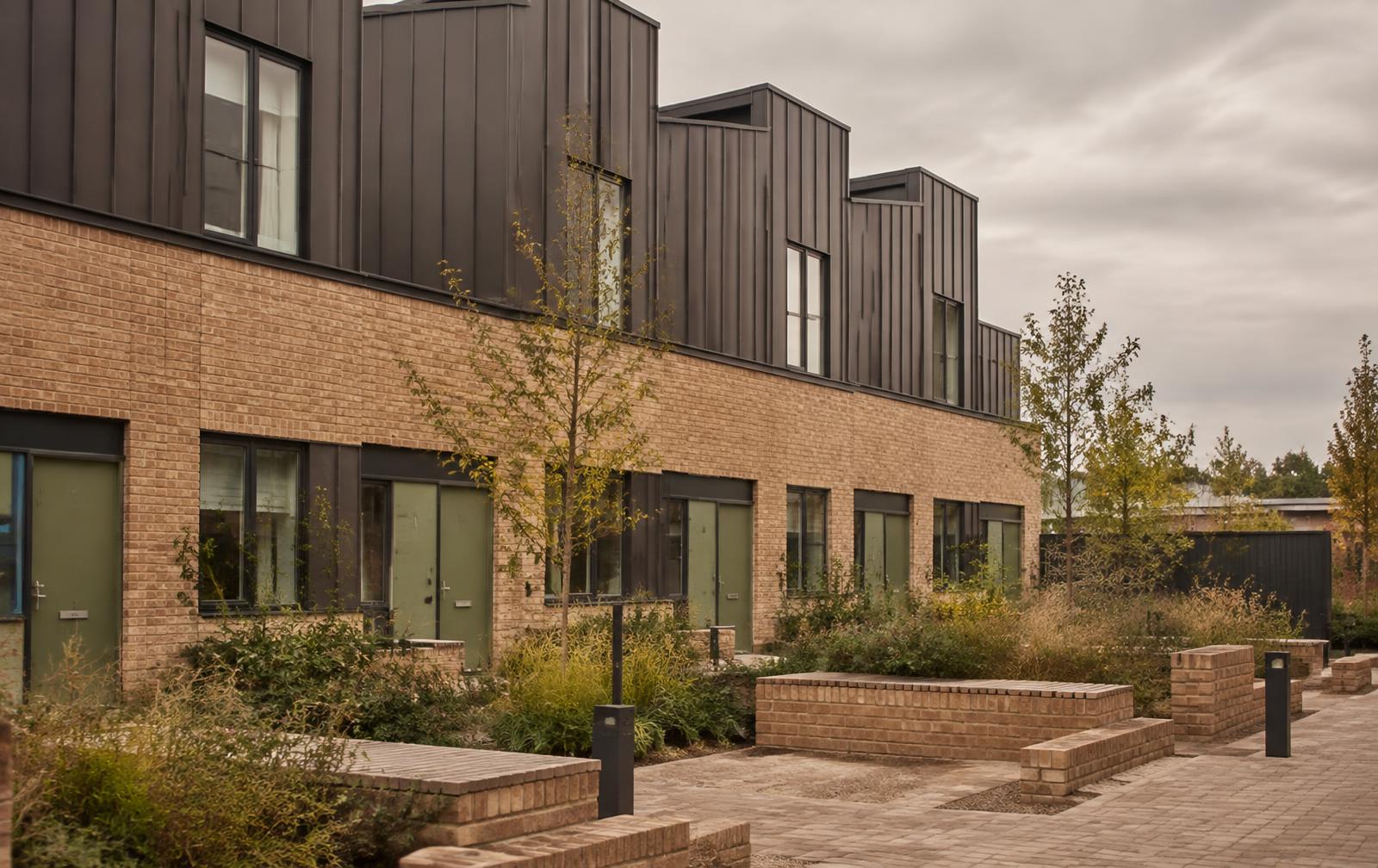 Contemporary build-to-rent housing terrace